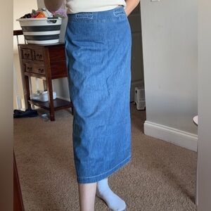Ann Taylor Denim Pencil Midi Maxi Skirt